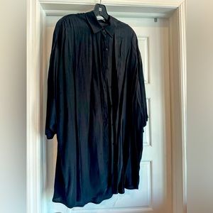 Pull and Bear black oversized button down blouse